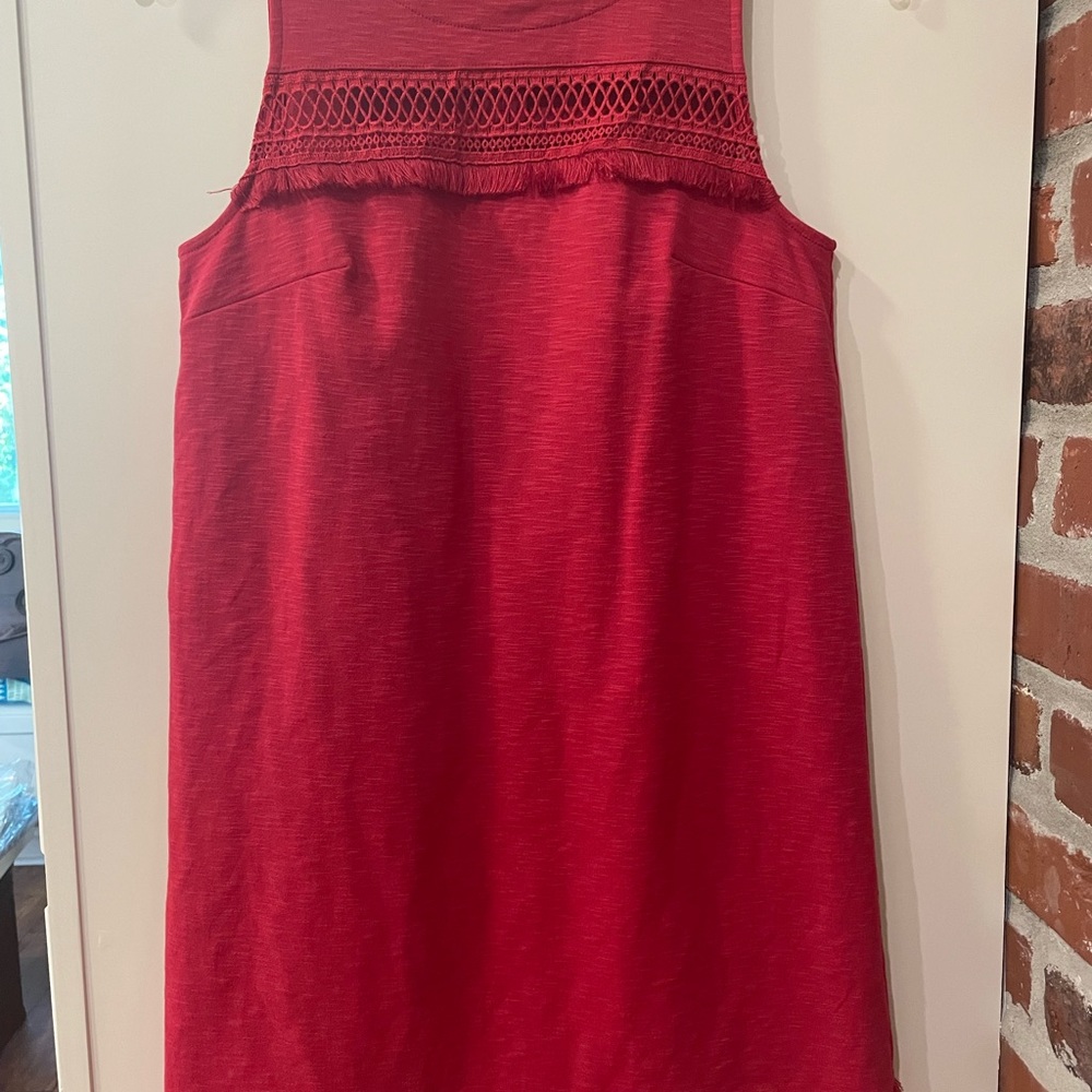 Loft red shift dress